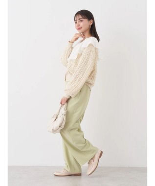 earth music&ecology スラブヤーンスカシカーディガン Ivory