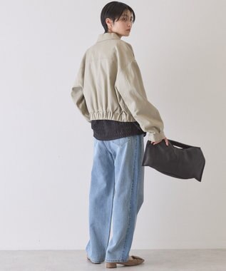 AMERICAN HOLIC 襟付きショート丈ブルゾン Light Khaki