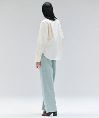 BEIGE， 【洗える・Oggi 11月号掲載】STRAWN / ビッグカラーコットンストレッチシャツ Ecru