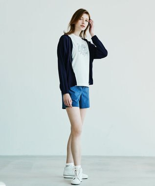 23区GOLF 【WOMEN】【23Fondation/WEB&一部店舗限定】フーディ パーカー ネイビー系