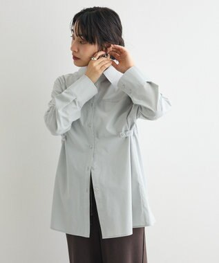 CRAFT STANDARD BOUTIQUE サイドベルトシャツ Blue Green