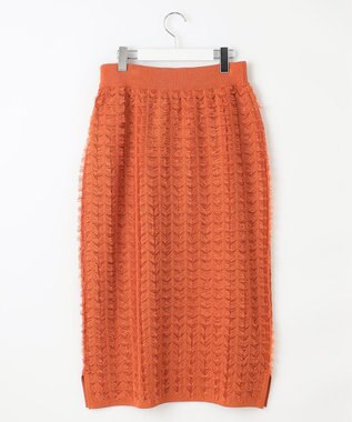 自由区 L 【セットアップ対応・洗える】シアーカットジャカード スカート グラムレッド