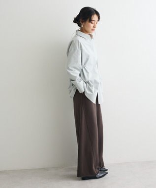 CRAFT STANDARD BOUTIQUE サイドベルトシャツ Blue Green