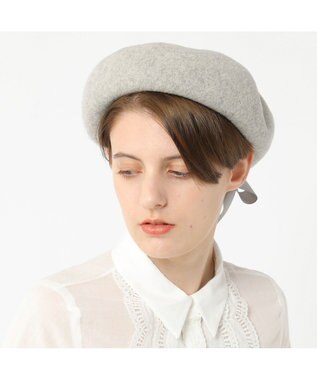 MOONBAT PAUL&JOE ACCESSOIRES (ポールアンドジョー アクセソワ) バックリボン ベレー帽 ライトグレー