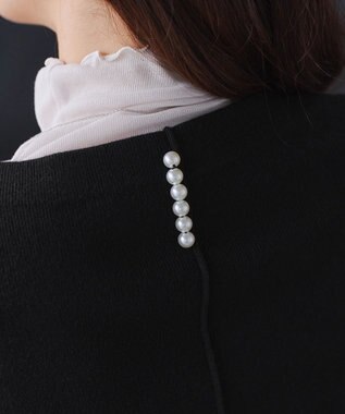 Tiaclasse L 【安田美沙子さん着用・洗える】ボリュームパフスリーブニットチュニック ブラック