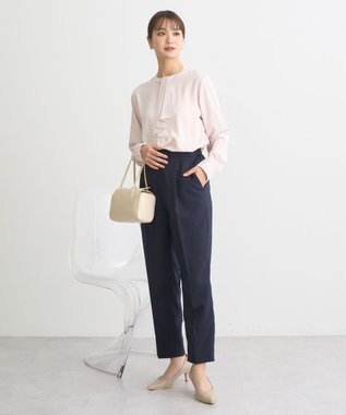 earth music&ecology 2WAYボウタイブラウス ピンクベージュ