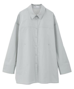 CRAFT STANDARD BOUTIQUE サイドベルトシャツ Blue Green