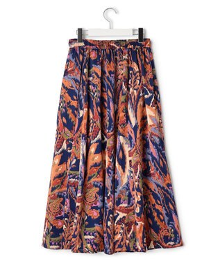 J.PRESS YORK STREET 【WOMEN】プリントフレア スカート ネイビー系5