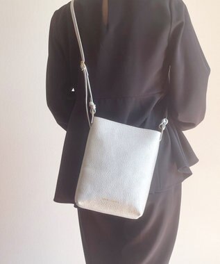 Hekhèr Le Style de Vie 新素材・新色追加【日本製】シュリンクレザー ショルダーバッグ シルバー シルバー