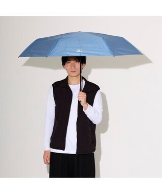 MOONBAT 【WEB限定】MIZUNO  (ミズノ) 無地 ロゴ 日傘 折りたたみ傘 パラソル 晴雨兼用 軽量 一級遮光  遮熱効果 遮光率100% UV遮蔽100% ターコイズブルー