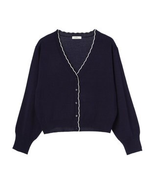 earth music&ecology ちびスカラップカーディガン Navy
