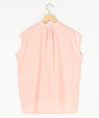 組曲 【洗える・イージーケア】シアーカルゼ ボウタイ ブラウス ピンク系