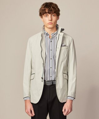 JOSEPH ABBOUD 【ストレッチで快適な着心地・イージーケア】ランダムストライプ ジャージー シャツ ダルブルー系1