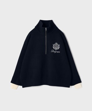 GRACE CONTINENTAL ハーフジップニットトップ ネイビー