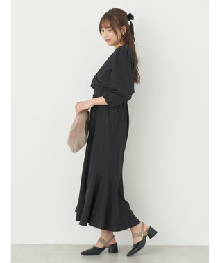 earth music&ecology ＳＥＴ２点カシュクールプルオーバー＋ワンピース Black