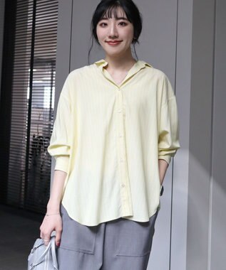 AMERICAN HOLIC サラックールバックタックシャツ Stripe Yellow