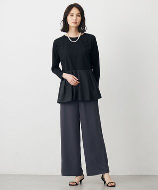 J.PRESS LADIES L 【WEB限定カラーあり】レイヤードジャージー フレア カットソー 【WEB限定カラー】ブラック系