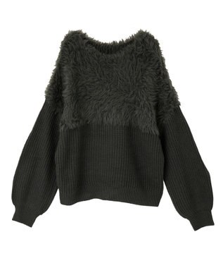 Green Parks ・Ｐｅｔｉｔ　Ｆｌｅｕｒ　シャギーキリカエニット Charcoal Gray