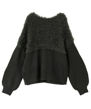 Green Parks ・Ｐｅｔｉｔ　Ｆｌｅｕｒ　シャギーキリカエニット Charcoal Gray