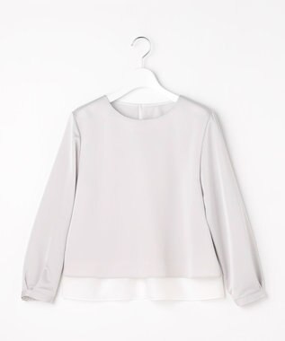 J.PRESS LADIES L ハンマーサテン カットソー ライトグレー系