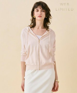 BEIGE， MONSTERA / ストレッチ フーデットニット Pink