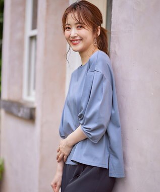 ANY SIS 【接触冷感】360°好印象タックスリーブ カットソー シーブルー