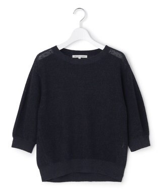 23区 S 【先行予約】ピュアリネン パフスリーブ ニット ネイビー系