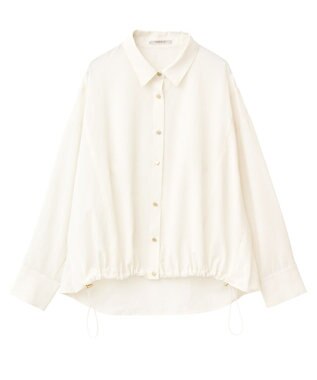 Green Parks 金ボタン裾ドロストシャツ Off White