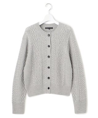 23区 S 【洗える】カシミヤブレンド ケーブルニットカーディガン ライトグレー系