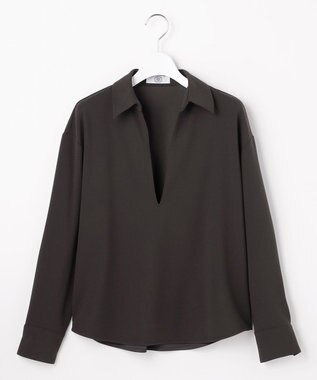 J.PRESS LADIES ジョーゼットダンボール スキッパー カットソー スレート系