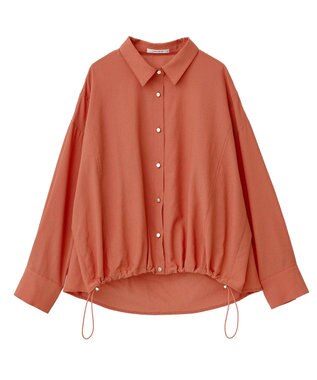 Green Parks 金ボタン裾ドロストシャツ Orange