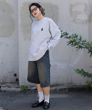 WEGO 【ユニセックス着用ITEM/MLサイズ展開】別注BENDAVISワンポイントT（LS） アッシュグレー