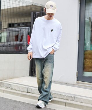 WEGO 【ユニセックス着用ITEM/MLサイズ展開】別注BENDAVISワンポイントT（LS） アッシュグレー