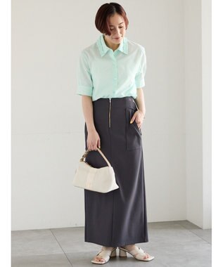 Te chichi フロントZIPトリコットタイトスカート チャコールグレー