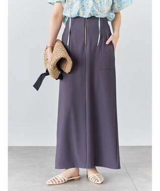 Te chichi フロントZIPトリコットタイトスカート チャコールグレー