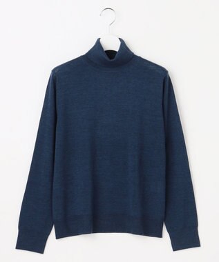 J.PRESS LADIES PURE WOOL タートルネック ニット ダークロイヤルブルー系