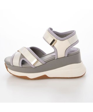 ing <ing>厚底スポーツサンダル パープルコンビ