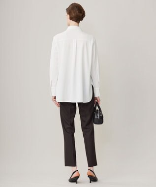 ICB 【洗える】マラボーテジョーゼット ボウタイデザインカットソー オフホワイト系