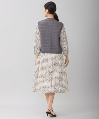 自由区 S 【洗える】テクスチャーコットンブレンドニット ベスト グレー