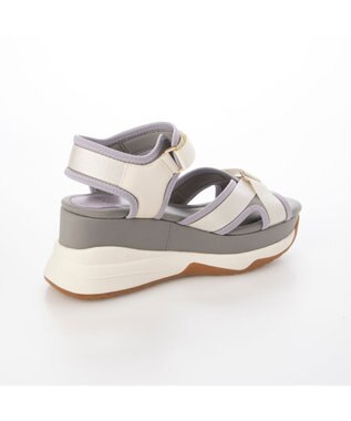 ing <ing>厚底スポーツサンダル パープルコンビ