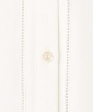 J.PRESS LADIES エンブロコンビ シャツジャージー バンドカラー カットソー ホワイト系