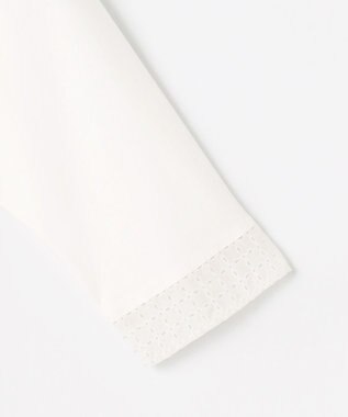 J.PRESS LADIES エンブロコンビ シャツジャージー バンドカラー カットソー ホワイト系