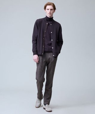 J.PRESS MEN 品よく暖かで首元からスマートに【ストレッチ / イージーケア】【FLEX YARN】タートルネック ニット ブラウン系