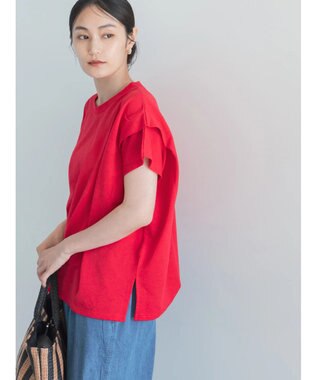 Te chichi 【接触冷感】ショルダータックTシャツ レッド
