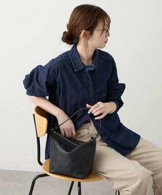 russet 《3/4～価格改定》ソフトレザーシンプルショルダーバッグ(CE-1328-WEB) Black2