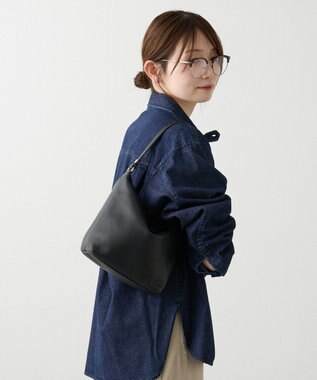 russet 《3/4～価格改定》ソフトレザーシンプルショルダーバッグ(CE-1328-WEB) Black2