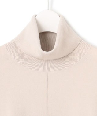 ICB L 【洗える】 ヴィスコースワイド タートルネックプルオーバー トープ×ブラック系