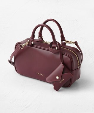 TOCCA CLAVIER LEATHER BOSTON BAG ボストンバッグ レッド系