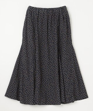 ANY 【洗濯機可能】フレアマチスカート ネイビードット