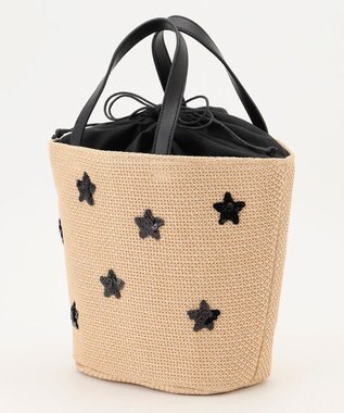 組曲 スパンコールカゴバッグ ブラック系